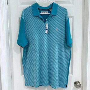 Original Penguin Checked Polo Collar Shirt Men XL Blue Moon Cotton Preppy NWT